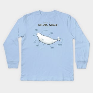 Anatomy of a Beluga Whale Kids Long Sleeve T-Shirt